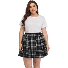 HDE Plus Size Mini Skater Skirt - Black/White