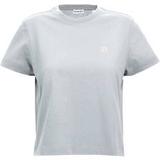 Burberry Damen T-Shirts Burberry Burberry-Logo Embroidery T Shirt - Celeste Donna