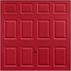 Sectional Doors Garador Beaumont Panelled Frameless Canopy Garage Door Ruby Red 2286 x 2136mm