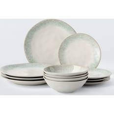John Lewis Cove Stoneware Dinnerware 12 Piece - Pale Green Dinner Set 12pcs