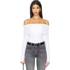 Blanco Bodys Alice + Olivia Off Shoulder Bodysuit White