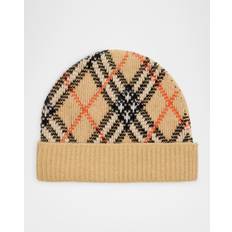 Burberry Cashmere Check Beanie Hat