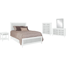 Queen - White Bed Packages Monterey Standard 5 Piece Bedroom Set - Queen