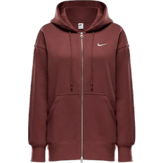 Nike Sportswear Phoenix Fleece Women's Oversized Full-Zip Hoodie - Red Sepia/Sail
