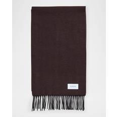 Ull Skjerf & Sjal Eton Merino Wool Herringbone Scarf - Dark Brown