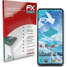 atFoliX 3x folie für motorola moto g23 schutzfolie klar&flexibel Transparent