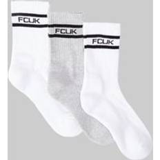 French Connection Socks French Connection FCUK Sports Stripe Socks 3 Pack - White