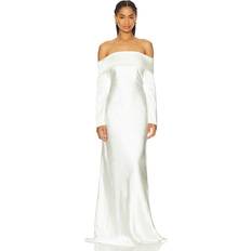 Misha Bianca Off Shoulder Long Sleeve Gown - Ivory