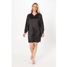 Clothing Wallis Jacquard Satin Pussybow Shift Dress - Black