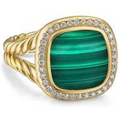 David Yurman Wedding Rings David Yurman Women's Albion Ring in 18K Yellow Gold Malachite