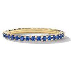 Jewelry David Yurman Women's Cable Collectibles Stack Ring in 18K Yellow Gold Light Blue Sapphire