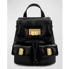 Brass Bags Brandon Blackwood Avi Drawstring Padded Leather Backpack BLACK