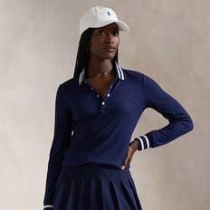 Ralph Lauren Women Polo Shirts Ralph Lauren Ribbed Long-Sleeve Polo Shirt - Blue/Navy