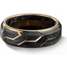 Wedding Rings David Yurman Men's Forged Carbon Band Ring in 18K Gold, Black/Gold