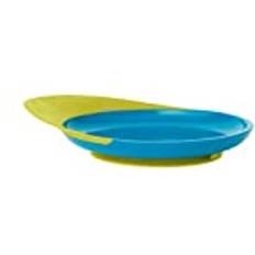 Green Plates & Bowls Boon CATCH PLATE barntallrik BPA- ftalat- och PVC-fri halkfri tallrik med praktisk uppsamlingsskål för de första ätförsöken från 9 månader blå grön