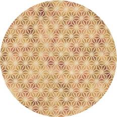 Ahgly Company Indoor Round Transitional Brown Gold Area Rug 5"