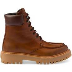 Prada Women Boots Prada Leather Lace-Up Boots - Brown
