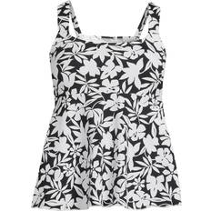 Tankinis Lands' End Chlorine Resistant Flutter Scoopneck Tankini - Black Floral