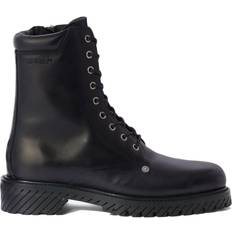 Off-White Man Laarzen Off-White Leather Ankle Boots - Zwart