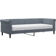 Senge & Madrasser vidaXL Daybed Med Madras 80x200 cm Velour Mørkegrå