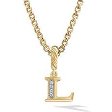 Gold Charms & Pendants David Yurman 18K Gold Amulets Diamond Pave Initial Pendant