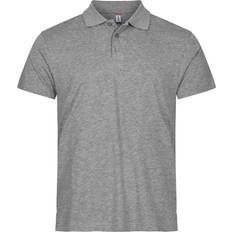 Slids - Unisex Overdele Clique Single Jersey Polo T-shirt - Grey Melange
