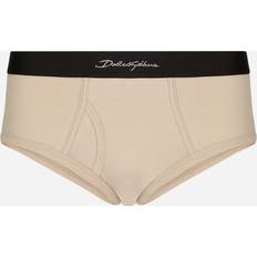 Dolce & Gabbana Beige Underwear Dolce & Gabbana Slip Brando Italic Logo Briefs Tan/Beige