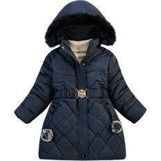Brown Jackets Xcsgsra Kids Girls Coat Jacket Hooded - Multicoloured
