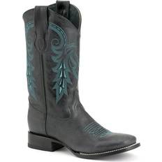 Ferrini Mens Blaze Square Toe Cowboy Boots - Black