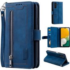 Samsung Galaxy S24 FE - Sininen Matkapuhelinkotelot MTK 9 Card Slots Zipper Case for Galaxy S24 FE