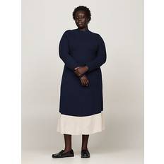 Clothing Tommy Hilfiger Curve Slim Midi Jumper Dress - Blue