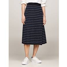 Tommy Hilfiger XXS Skirts Tommy Hilfiger Stripe Knit A-Line Midi Skirt - Desert Sky