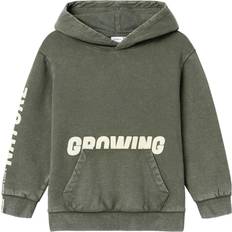 Økologiske Hoodies Name It Osivas Sweatshirt - Gran/Uldhvid
