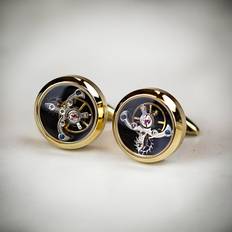 Jewelry Jean Pierre Tourbillon Cufflinks Gold Plated can be Engraved or Personalised