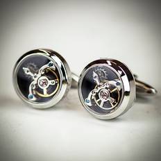 Jewelry Jean Pierre Tourbillon Cufflinks Chrome Plated can be Engraved or Personalised