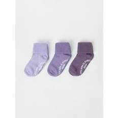 Organic Cotton Socks Polarn O. Pyret Three Pack Antislip Kids Socks - Purple