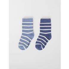 Organic Cotton Socks Polarn O. Pyret Striped Kids Socks - Blue