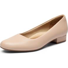 Dream Pairs Women's Chunky Closed Toe Heels - Nude