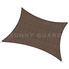 Brown Sail Awnings Sunny Guard 8' x 12' Rectangle Brown Sun Shade Sail