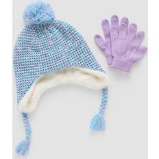 Otros Conjuntos Space Dye Earflap Hat & Mitten Set - Blue