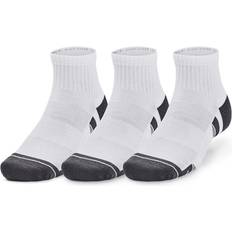 White Socks Under Armour Performance Cotton 3-Pack QTR Socks - White