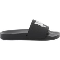 51 ½ Ciabatte Palm Angels Monogram-Embossed Pool Slides - Unisex - Black