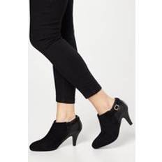 Faux Leather Ankle Boots Good For The Sole Wide Fit Marlon Buckle Detail Boots - Natural Black