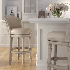 New Ridge Home Goods Emily 31in. Barrel-Back Swivel Bar Seating Stool