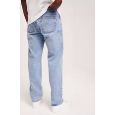 Bomull - Natur Bukser & Shorts Woodbird Leroy Doone Straight Leg Jeans - Blå