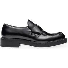 Homme - Noir Mocassins Prada Chocolate Brushed Leather Loafers