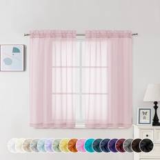 Chyhomenyc Sheer Curtains 45 Inch 2 Panels