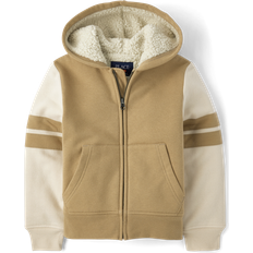 Hoodies The Children's Place Boys Colorblock Fleece Zip Up Hoodie - Tan