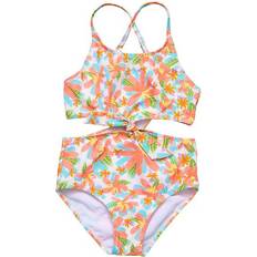 Orange Swimsuits Children's Clothing Snapper Rock Hawaiian Luau Sustainable Cut Out Swimsuit - Orange