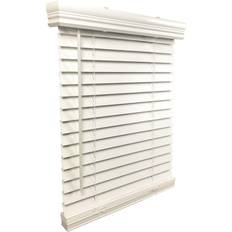 US Window And Floor 2" Cordless Faux Wood Blinds 24" x 72" - White